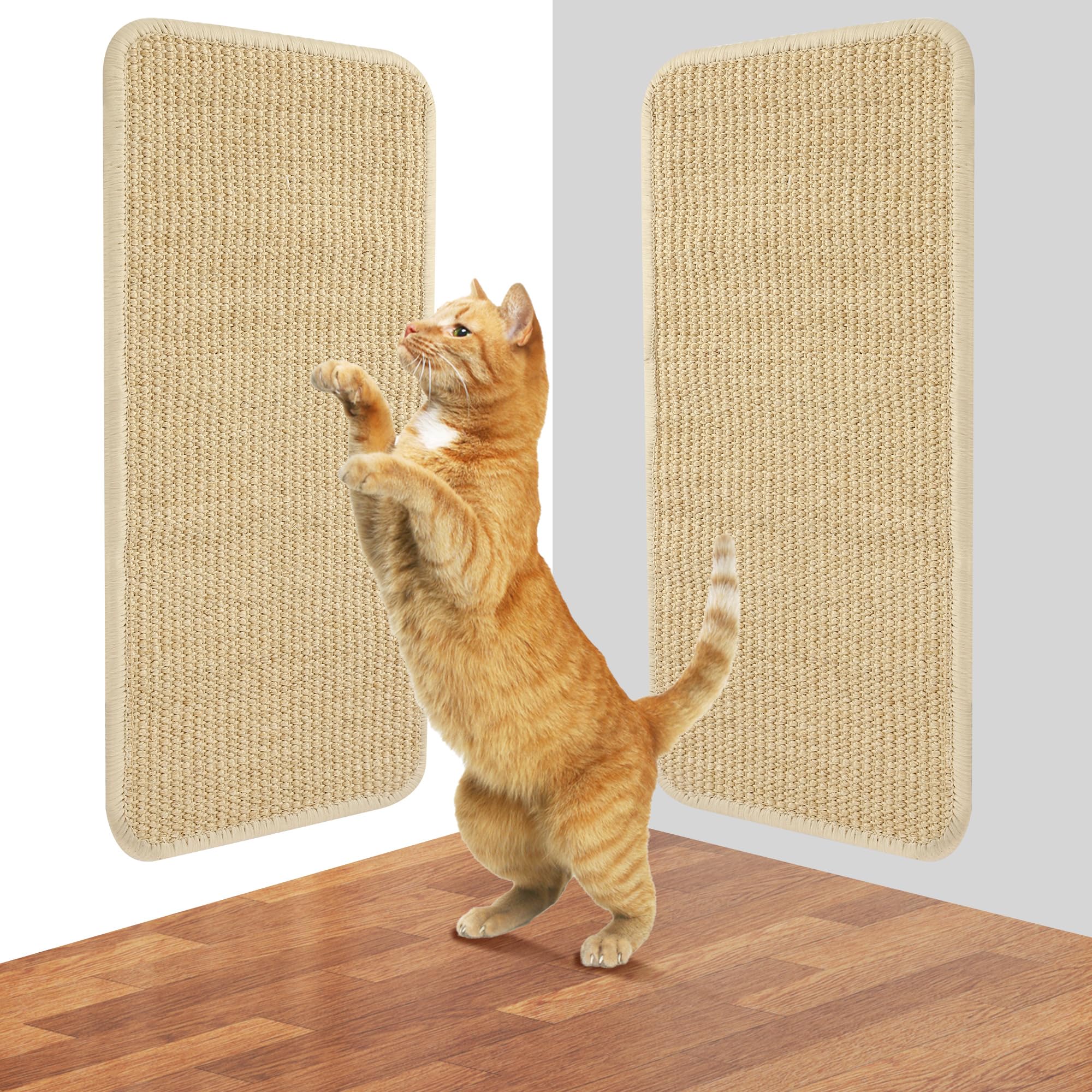 Tappetino Tiragraffi per Gatti, 2 pezzi di Tiragraffi Divano 50x25 cm. Tappeto Tiragraffi per Gatti in sisal, resistente all'usura e durevole. Tappeto Tiragraffi per proteggere divani, porte, mobili