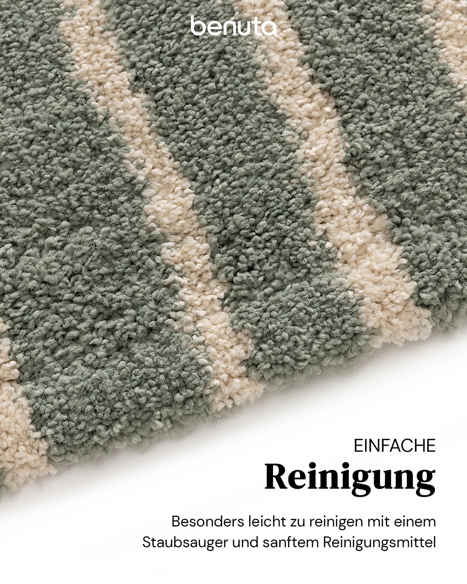 benuta Lytte Kinderteppich Gobi - Blau 80x150 cm - Kunstfaser - Rechteckig & im Style: Streifen, Scandi Living - Pflegeleicht für Kinderzimmer, Wohnzimmer, Schlafzimmer