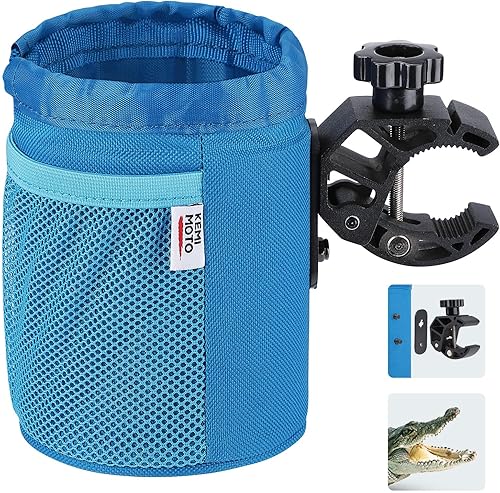 Miniatura 8 de kemimoto Portavasos para scooter, soporte de tela Oxford para bebidas de motocicleta con abrazadera de cocodrilo de 0.6 a 1.5 pulgadas, soporte