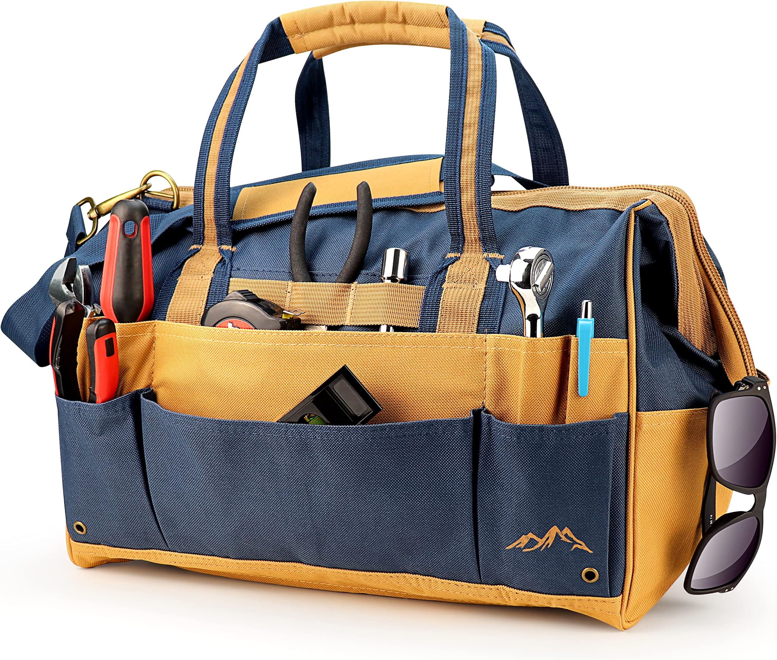 Denali 16" Extra Large Canvas Legacy Tool Bag Heavy Duty, Gym Bag for Men Tough Built Tool Bag for Electricians, Construction Tool Tote Bag, Carpenter Work Bag Soft Side for Laptop and Power Tool Bag