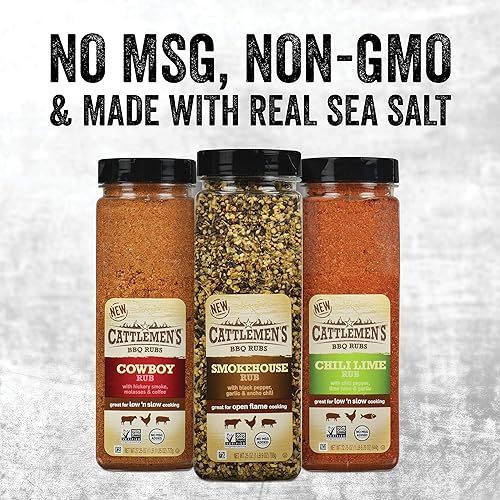 Miniatura 6 de Cattlemen's Chili Lime Rub, 22.75 oz – Un recipiente de 22.75 onzas de chile y lima frotado hecho de sal marina, chile, ajo y jugo de lima, perfecto