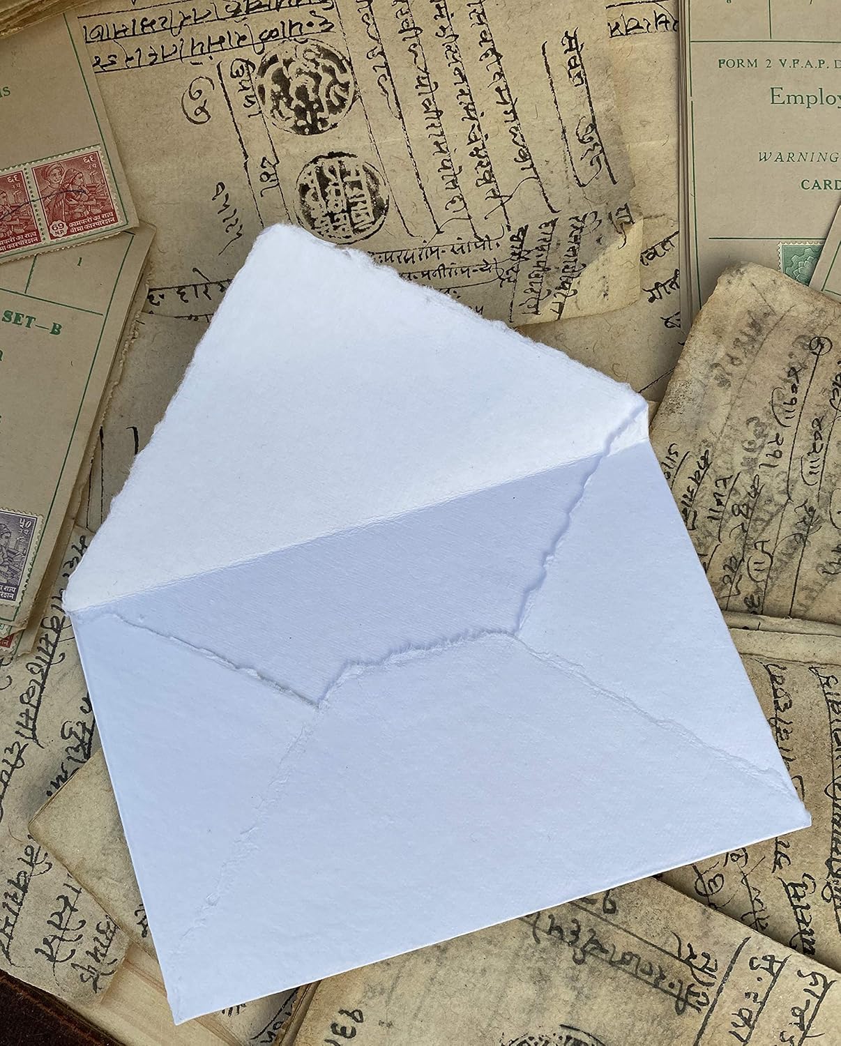 Wanderings Handmade White Deckle Edge Envelope - 4.25x6.25" - Package of 25 Cold Press Sheets - for Announcements Wedding Invitations Greeting Cards Crafts - Thick 150 GSM - Image 4