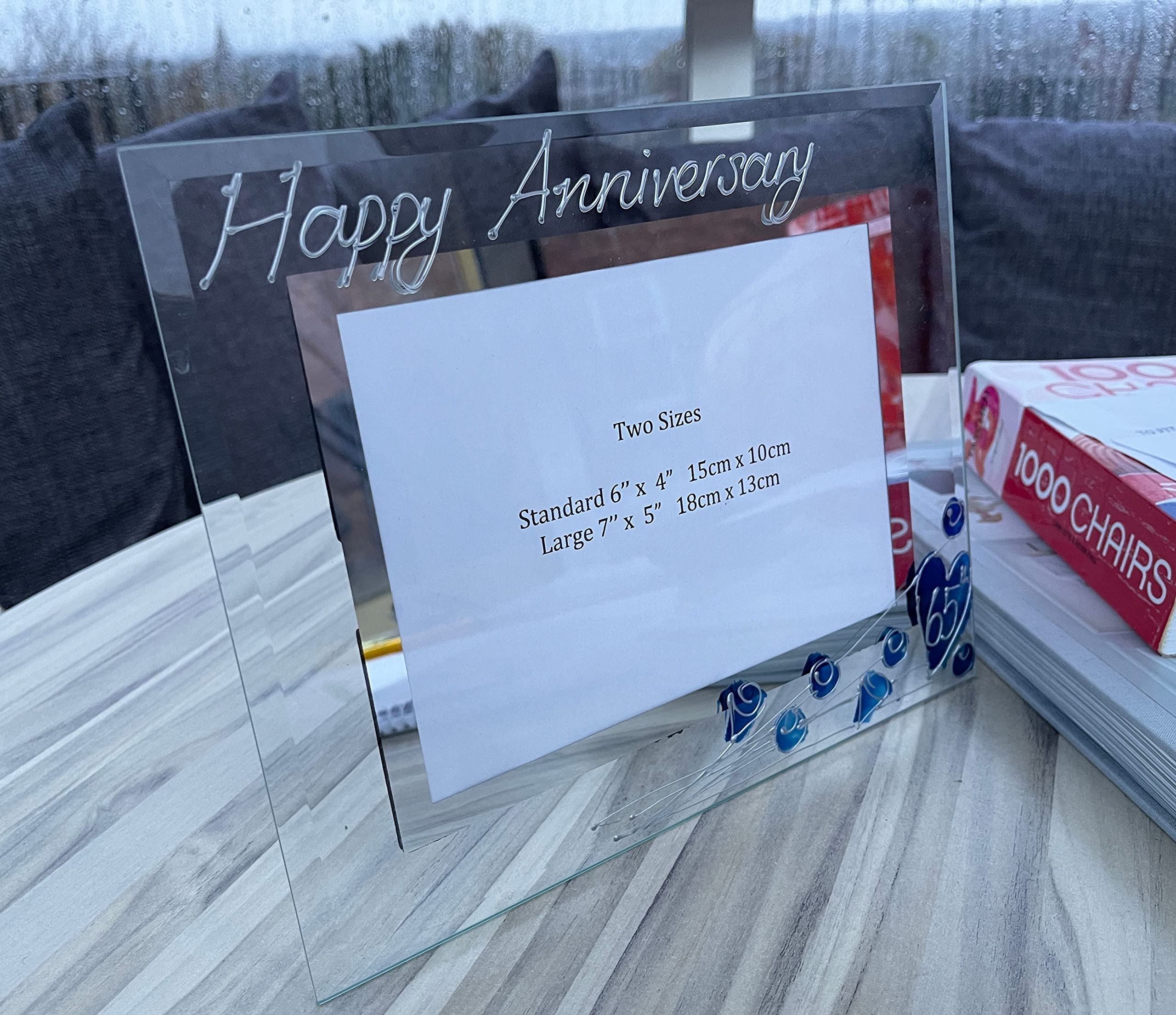 Dreamair Blue 65Th Wedding ( Sapphire) Anniversary Photo Frame (L) (6X4) Flower