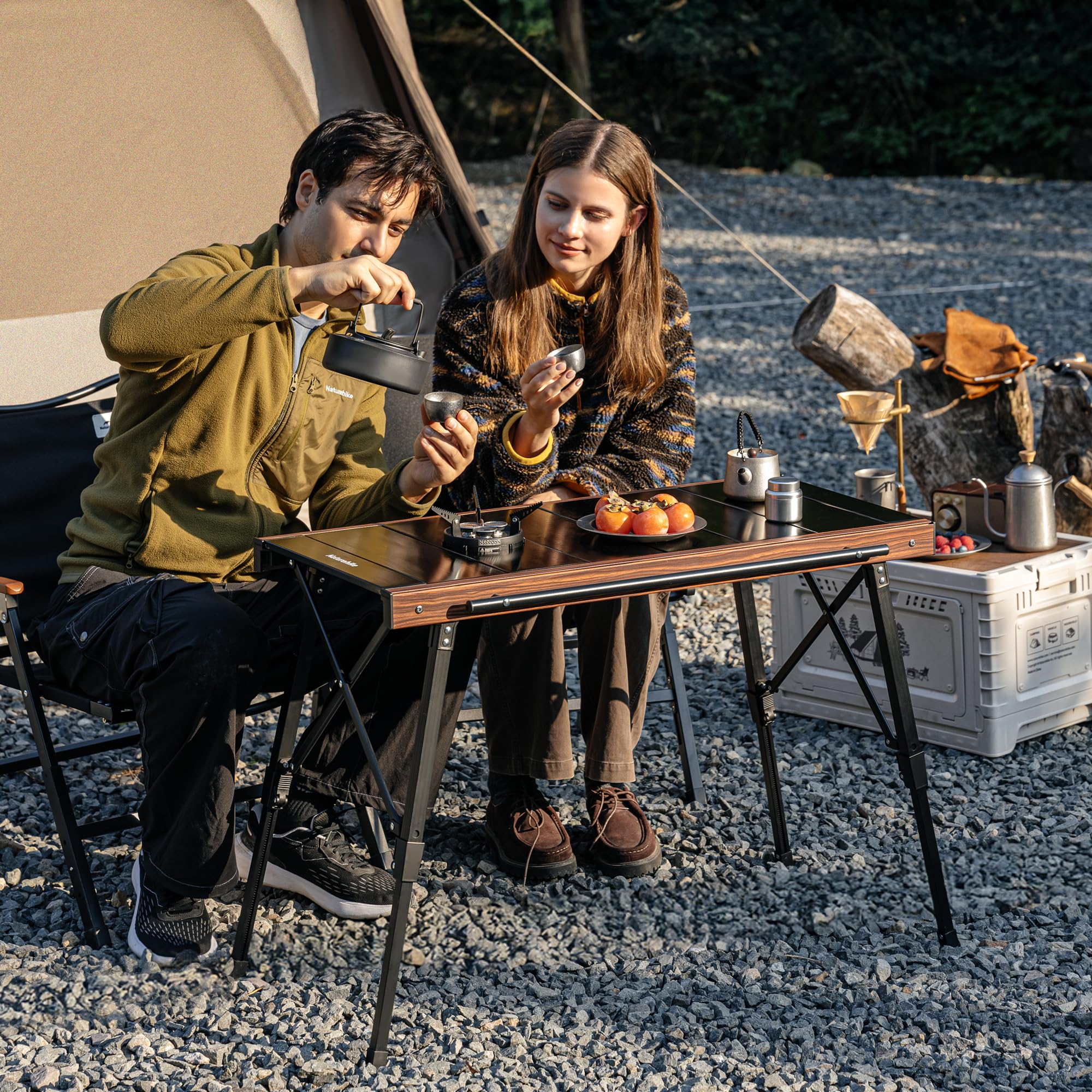 Naturehike IGT Mesa de camping portátil plegable de altura ajustable, mesa plegable de aluminio, fácil configuración para senderismo, barbacoa, jardín y viajes