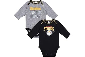 NFL Official Steelers Baby 2-Pack Long Sleeve Onesie Bodysuit