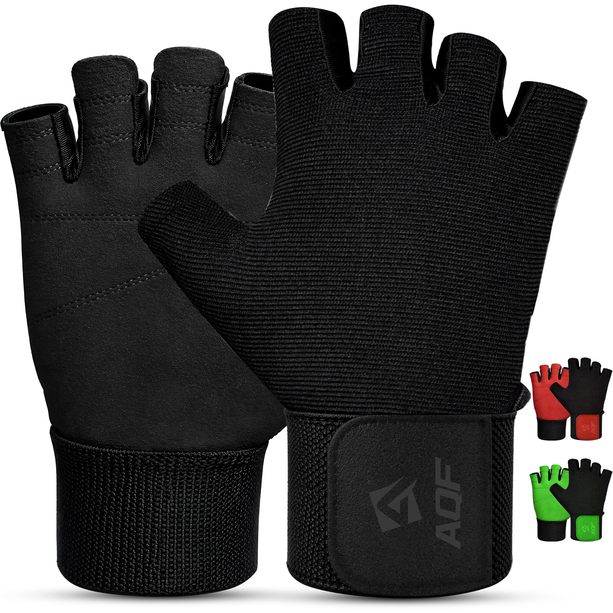 AQF Weight Lifting Gloves, Breathable Gym Gloves with Suede Leather Palm