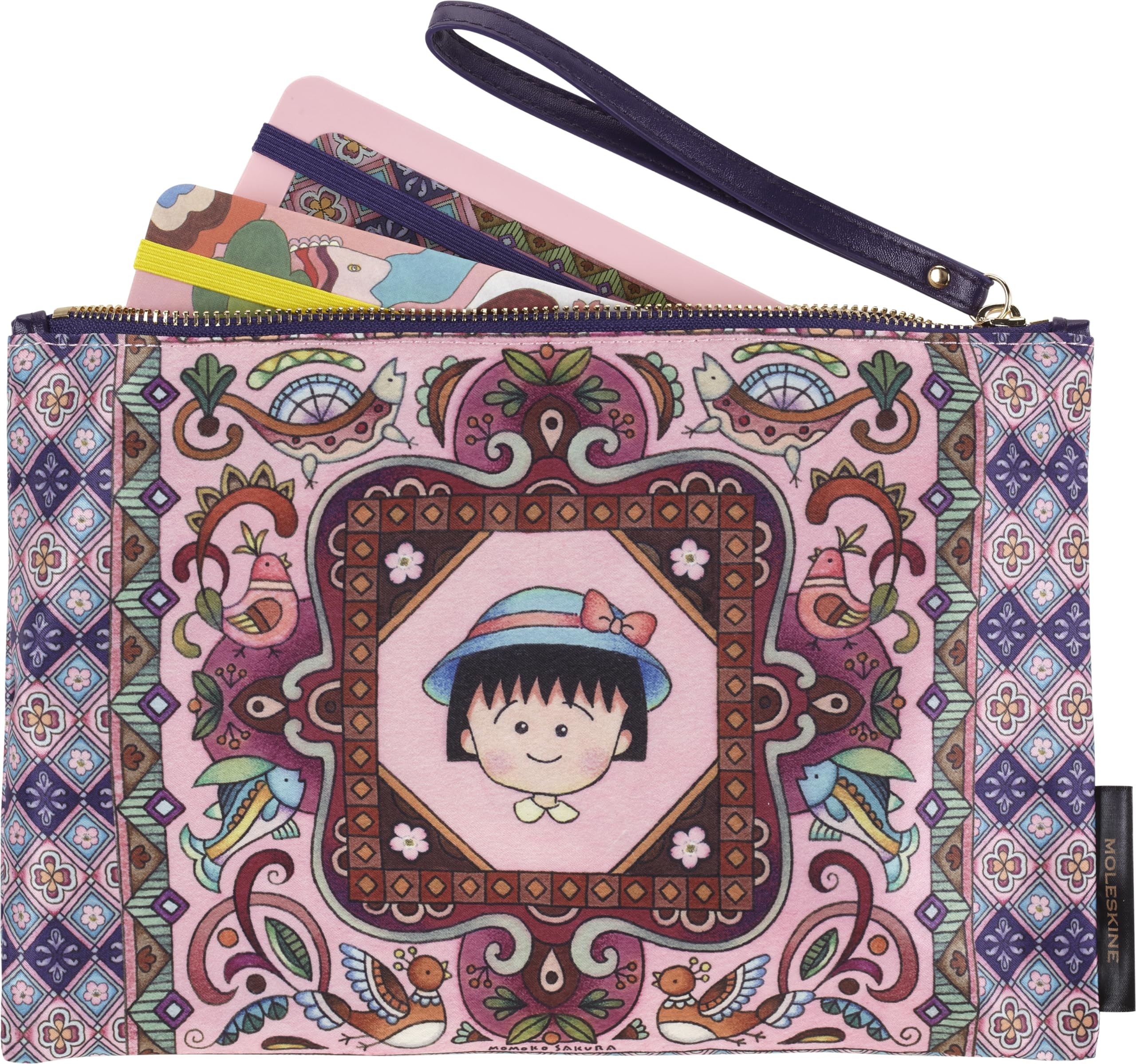 Moleskine Zestaw upominkowy Sakura firmy Momoko Sakura, 2 zeszyty z limitowanej edycji, w linie i jednolitym układzie, twarda okładka i woreczek w pudełku wielokrotnego użytku, kolekcja azjatycka
