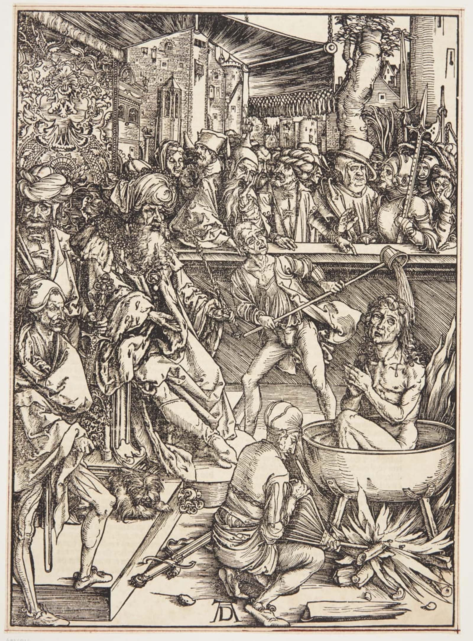 ARTXLXXBN Famous Art Print Poster Vintage Wall Art the Torture of Stjohn the Evangelist by Albrecht Dürer Canvas Art Poster for Home Decor 60x90cm