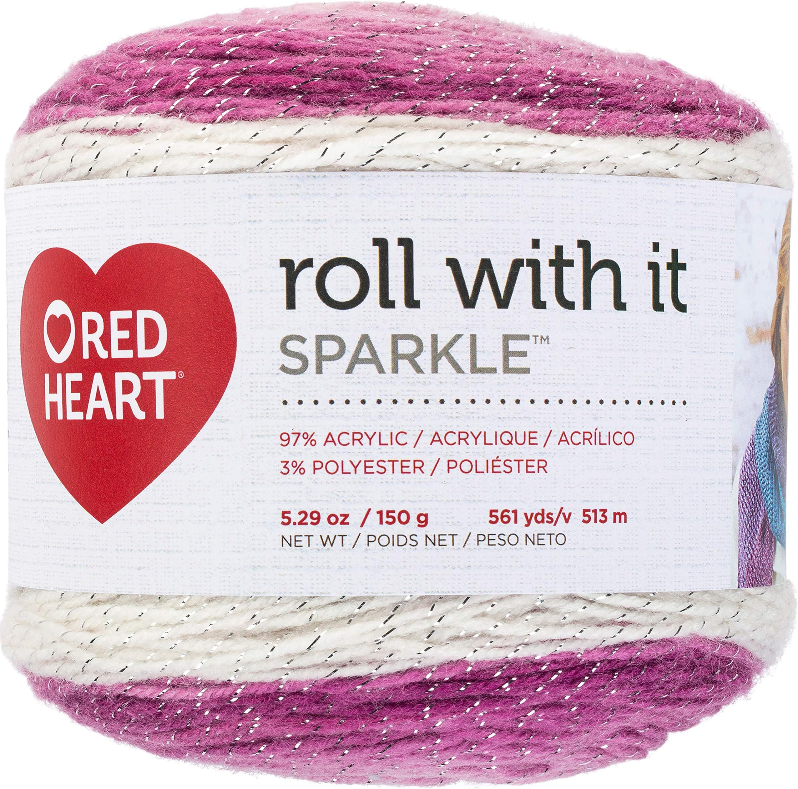 Red Heart Roll with It Sparkle Yarn - Pixie