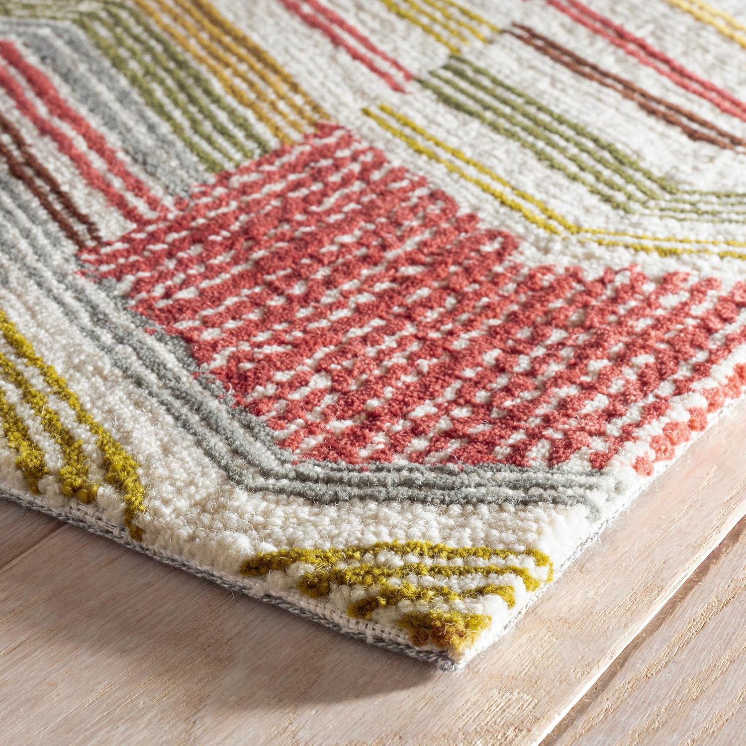 Dash and Albert Zig Zag Hand Micro Hooked Wool Rug, Runner-2.5 X 8 Feet, Multi Geometric Pattern - Premium Luxury Hotel Quality Soft Breathable Hypoallergenic Machine Washable Easy Care All Season