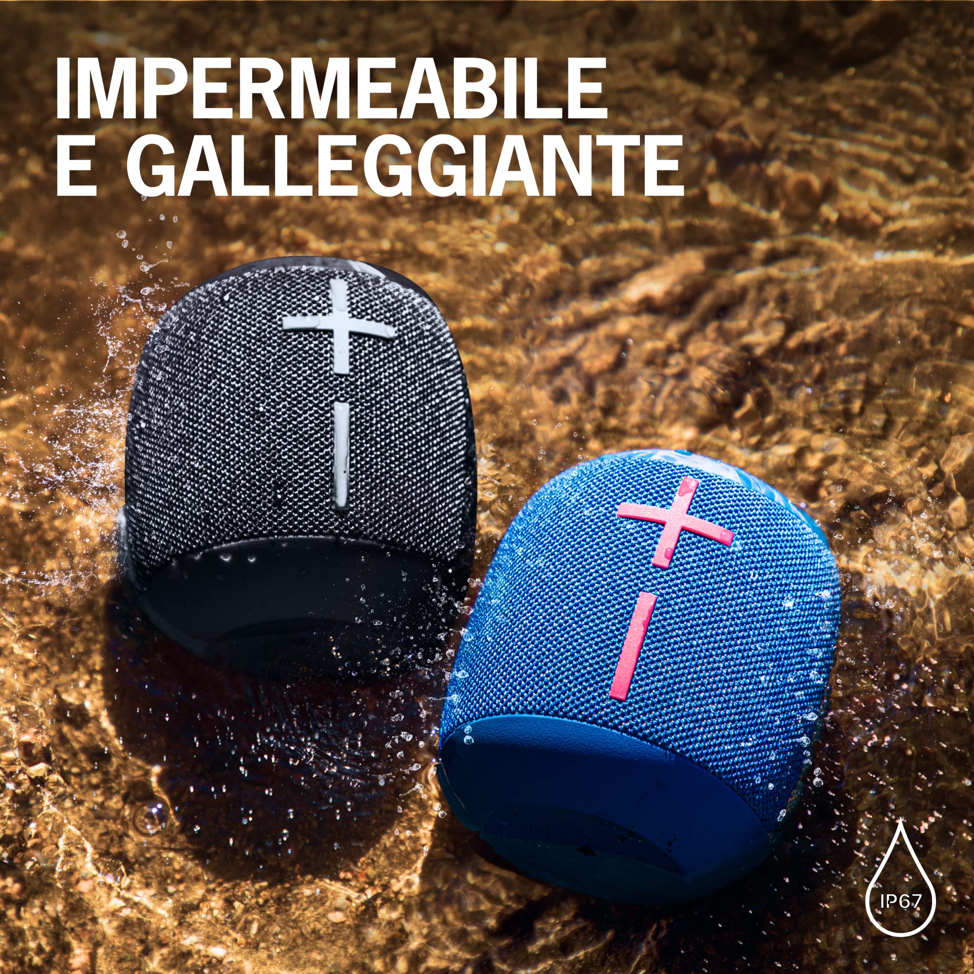 Ultimate Ears WONDERBOOM 3, Altoparlante Portatile Wireless Bluetooth, Suono a 360 Gradi con Bassi Profondi, Impermeabile, Antipolvere IP67, Galleggiante, Portata 40 m - Rosa