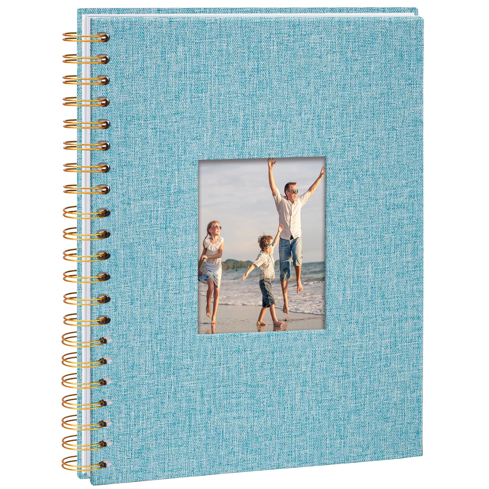Vienrose Linen Scrapbook Photo Album 28 x 20.5 cm | Memory Album with 40 White Pages DIY Scrapbooking for Family Travel Wedding Christmas