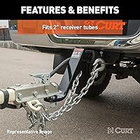 Vista 4 de CURT 45064 Soporte de enganche de remolque de camión elevado con bola y pasador de 2 pulgadas, se adapta a receptor de 2 pulgadas, 7,500 libras