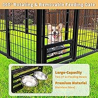 Vista 3 de Perrera grande para perros con techo, recinto resistente para perros para interiores y exteriores con funda extraíble, corralitos para perros