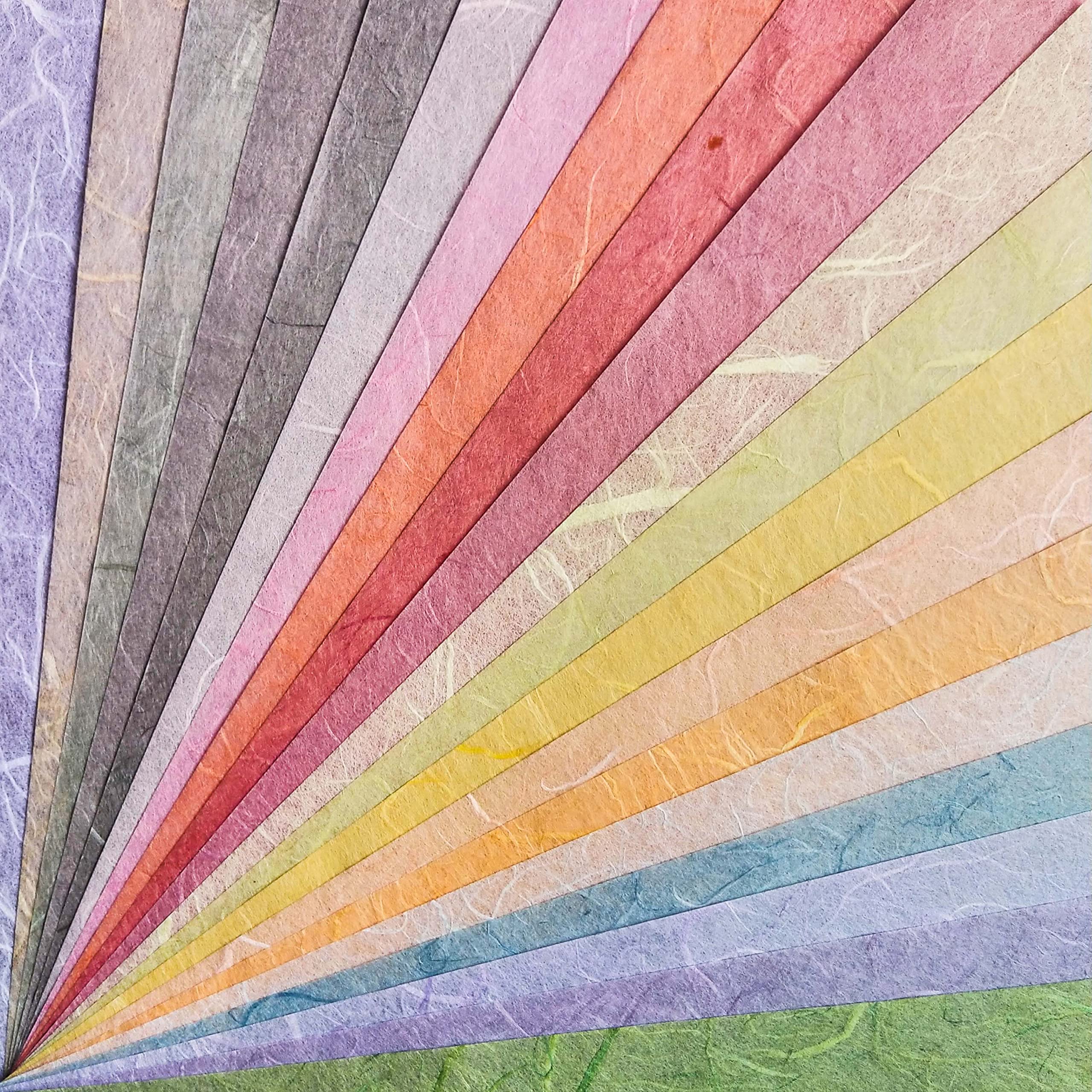 KZ Studio - Assorted A4 Pastel Unryu Kozo Paper Set 40 Sheets Premium Washi Mulberry Papers for Arts Crafts Origami Card Making