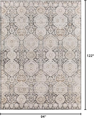 Miniatura 2 de Mark&Day - Alfombra Geelbroek tradicional de 8 x 10 pies, color negro, gris carbón y marrón, para sala de estar, dormitorio o cocina (7.10 x 10.2