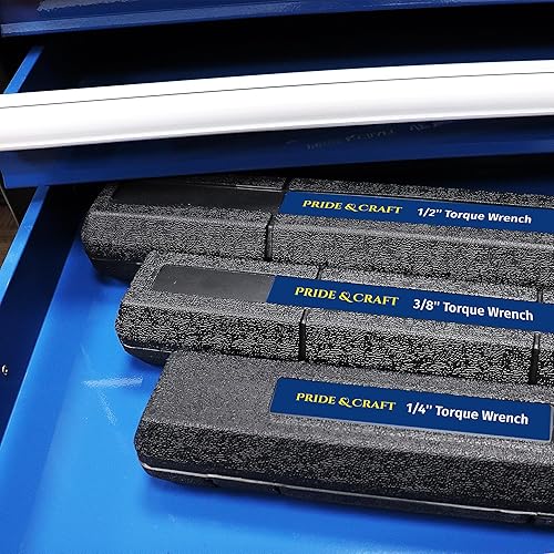 Miniatura 6 de PRIDE&CRAFT Llave dinamométrica de clic de 12 pulgada, 10-150FT-LB13.6-203.5Nm, llave dinamométrica profesional de 72 dientes, llave dinamométrica