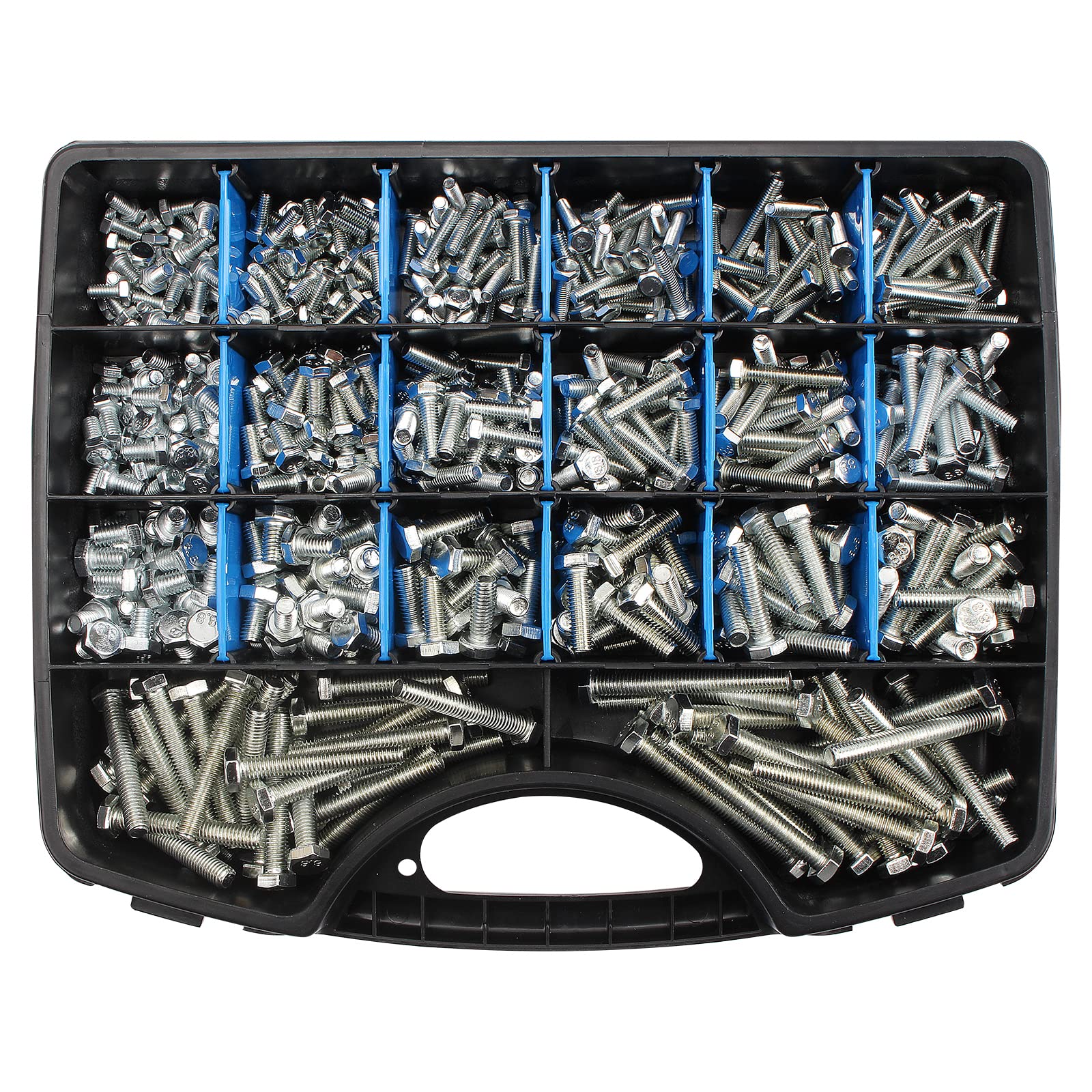 CCLIFE 580 piezas Juego de Tornillos Hexagonales Pernos Hexagonales Externo DIN 933 Galvanizados Tornillos, M4 M5 M6, 8-50mm