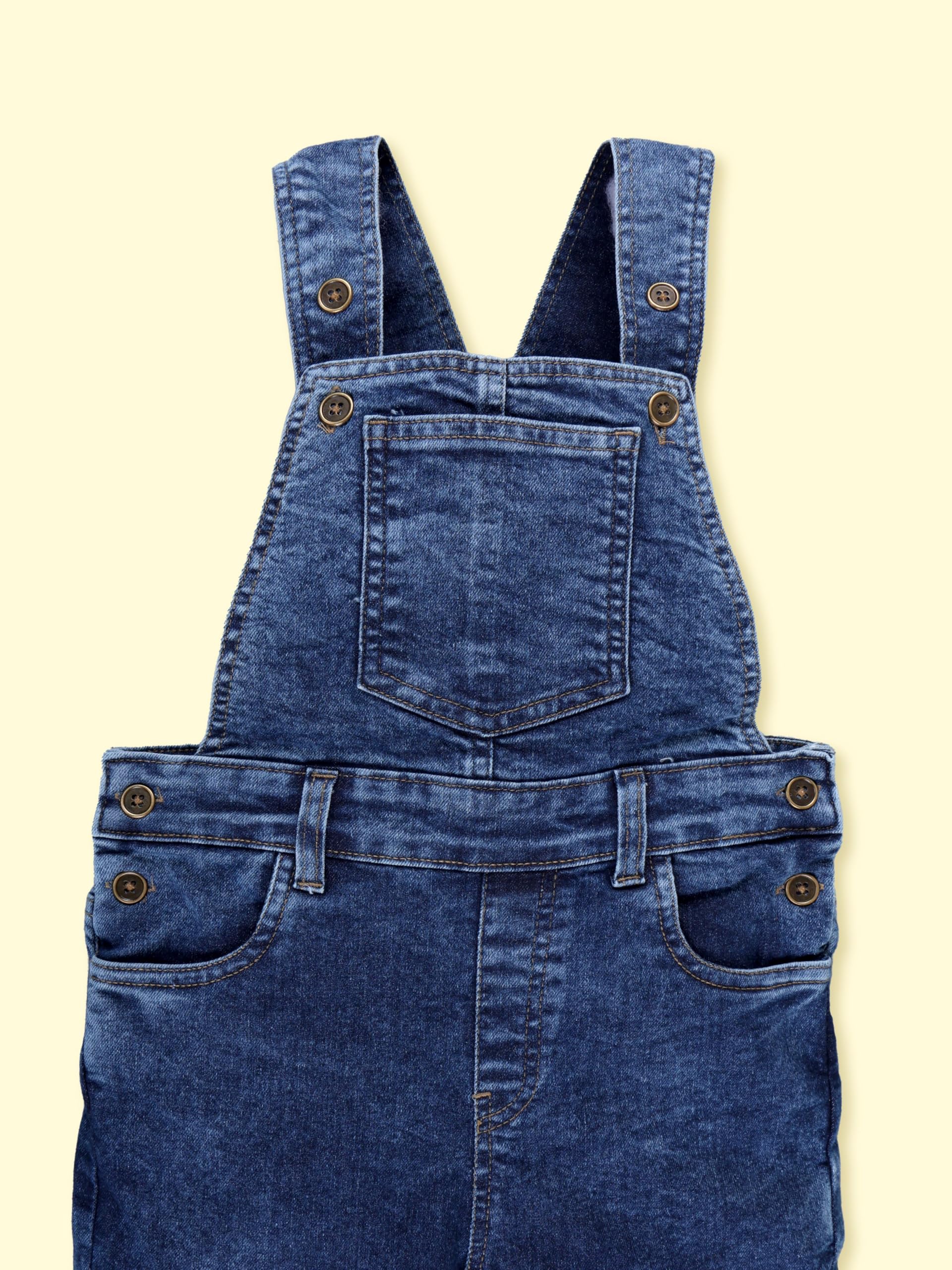 KiddoPanti Boys Denim Dungaree Pant, MD Rag Wash - 4-6Y - Image 4 thumbnail