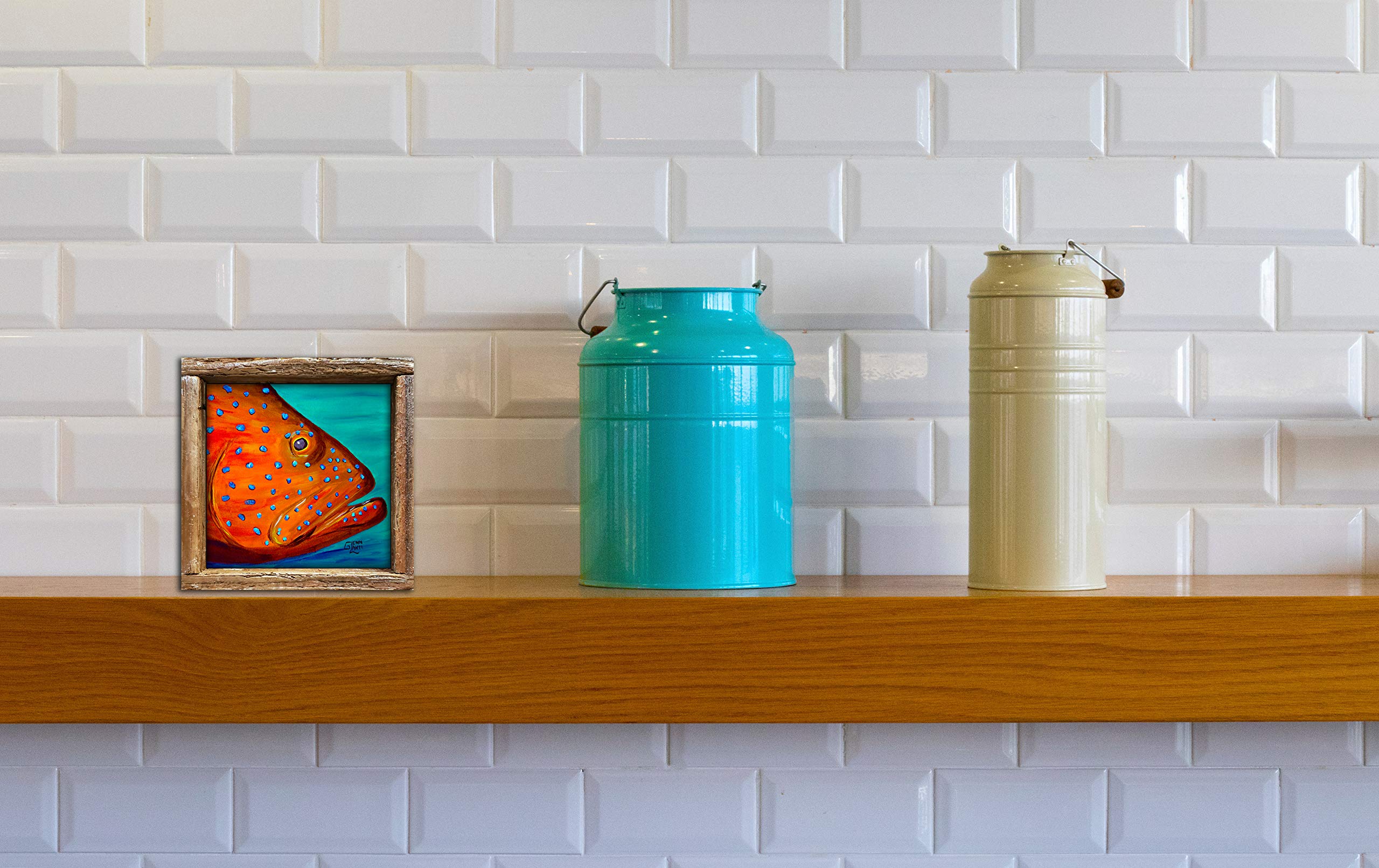 3dRose Framed Tile, Iceland, Breidavik, Puffins