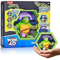 WOW! PODS – 4D Ninja Turtles Donatello, Unico Collegabile Collezionabile Figura Bobble-head che esplode dal loro mondo nel tuo, esposizione a parete o mensola, Ninja Turtles Giocattoli e regali, Serie
