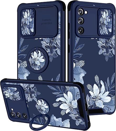 Goocrux Funda 2 en 1 para Samsung Galaxy S20 FE 5G, diseño de flores florales para mujeres y niñas, diseño de patrón de plantas lindo con cubierta