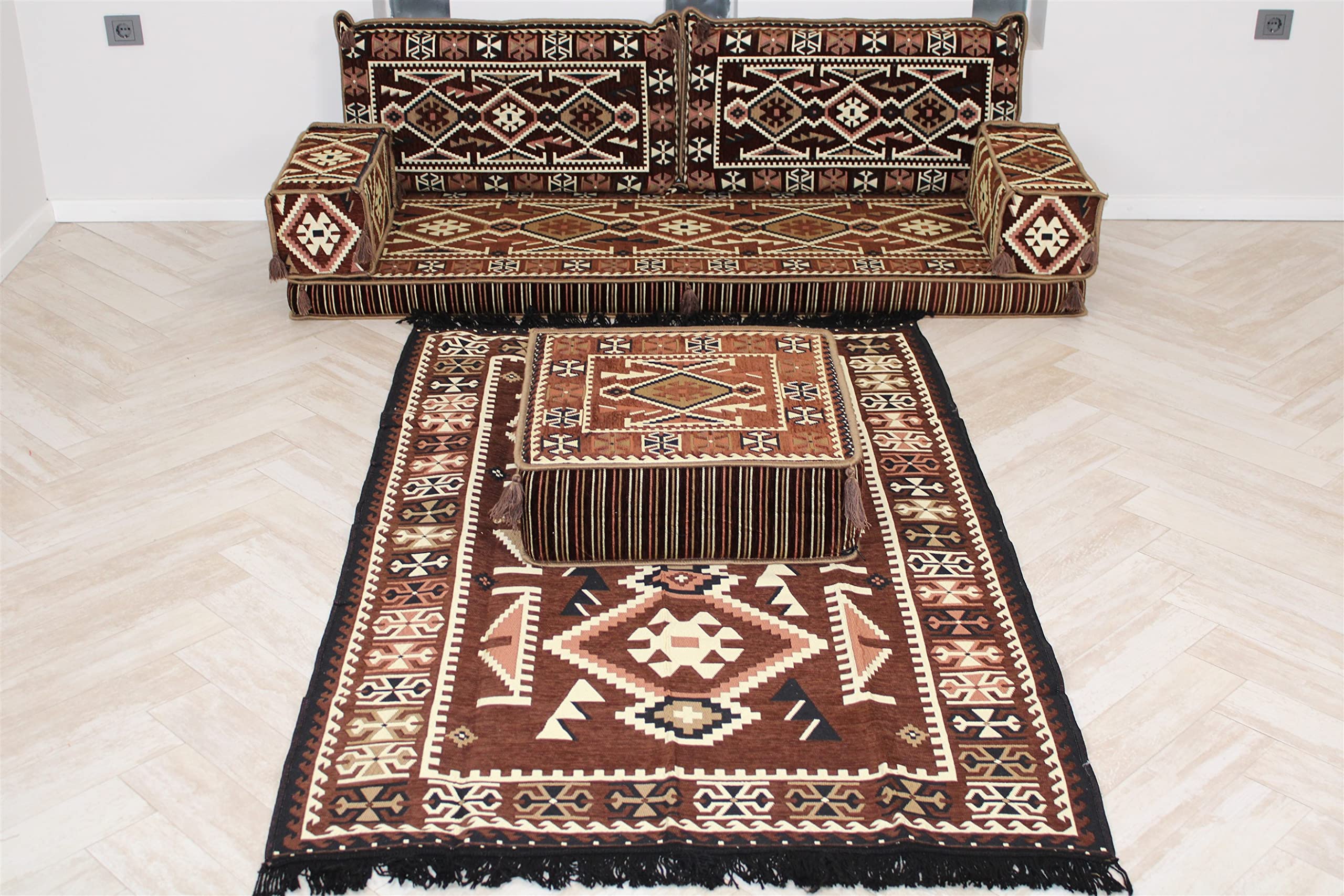 arabic majlis sofa,floor seating,floor cushions,arabic floor seating,arabic cushions,floor sofa,oriental seating,furniture,majlis,jalsa,floor couch,arabic couch - MA 41 (Sofa + Rug)