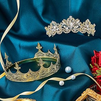 ●ROMANTIC CROWN● BAROQUE L/S (2色) unisex Sureio 2 Pcs Prom King and Queen Crowns Set Antique Baroque