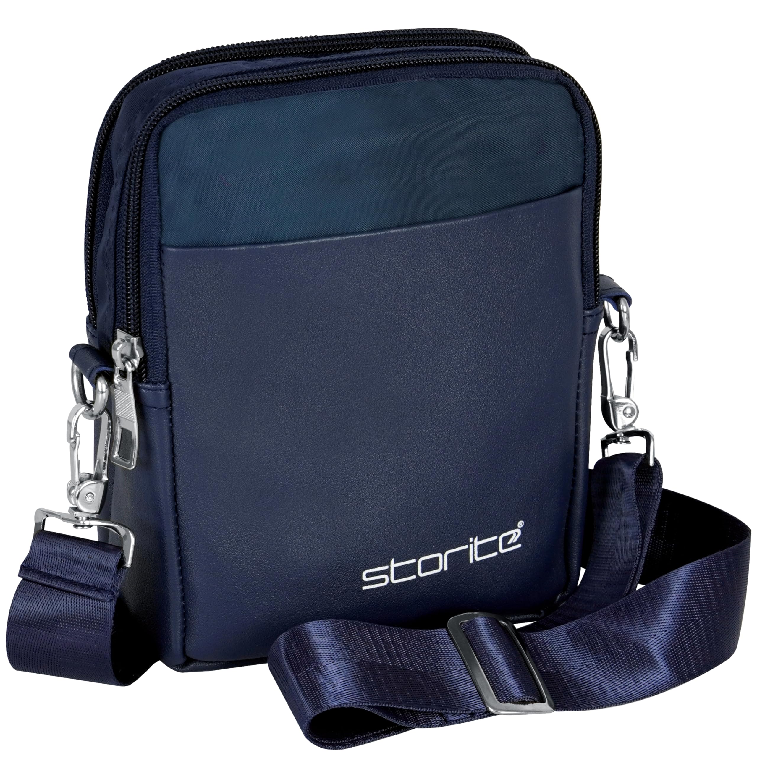 storite Nylon Sling Bag for Men & Women - Passport Bag for Men Travel, Side Chest Crossbody Shoulder Hand bag for men travel, small cash collection Stylish bags for Men (Shiny Blue - 15.5 x 6 x 21 Cm)-picture-30