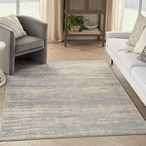 Nourison Home Essentials - Alfombra moderna de 5 x 7 pies, gris/beige