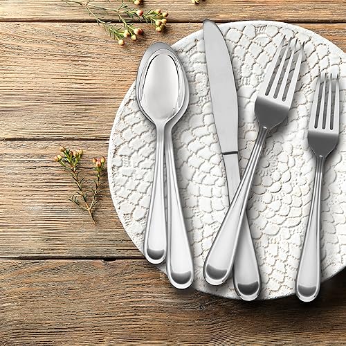 Miniatura 2 de Hampton Forge Clark - Juego de cubiertos de 20 piezas, servicio para 4, talla única, color plateado