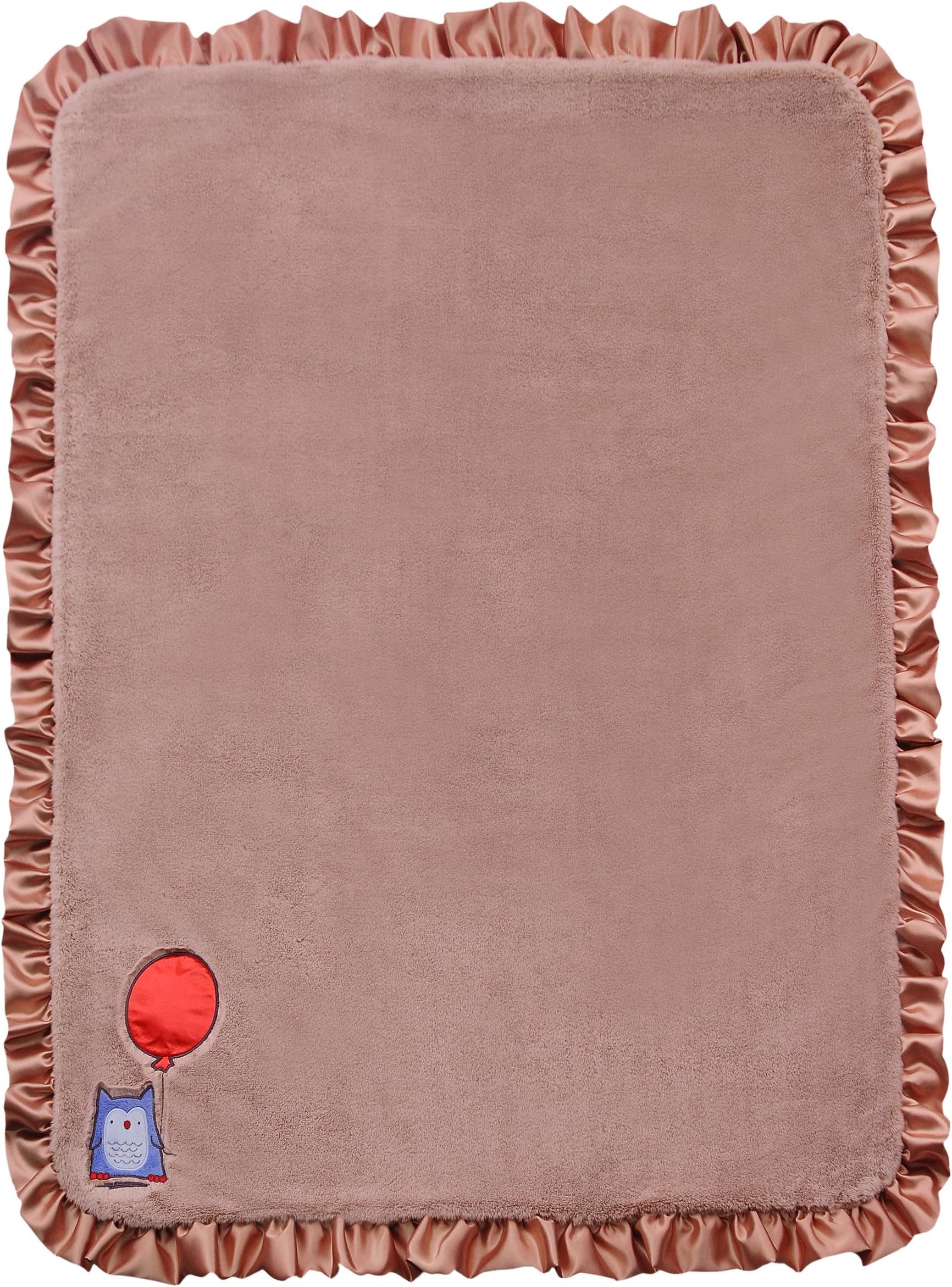Twinkles of Joy Light Up and Musical Boys Receiving Baby Blanket, Brown Owl with Balloon