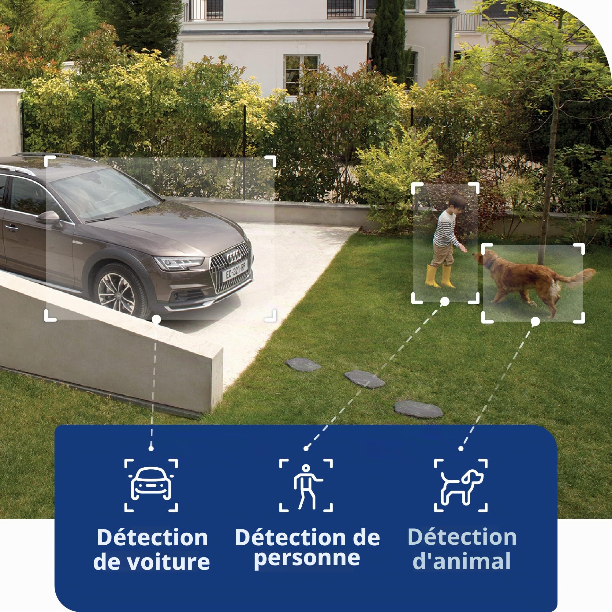 Netatmo Presence Outdoor Caméra de sécurité extérieure avec détection Personnes, Voiture et Animaux, Noir Intense 1080p NOC01-EU