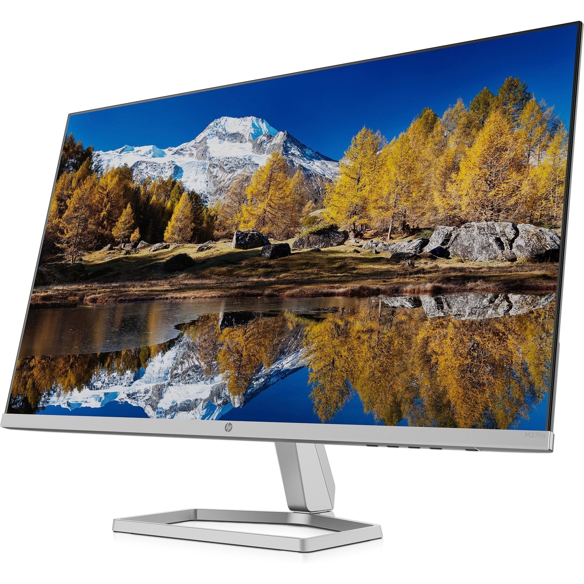 HP M27fq Monitor, Schermo IPS QHD 27”, AMD FreeSync, Tempo Risposta 5ms Overdrive, Risoluzione 2560 x 1440p, Micro-Edge, Antiriflesso, DiplayPort, HDMI, Inclinazione Regolabile, Argento