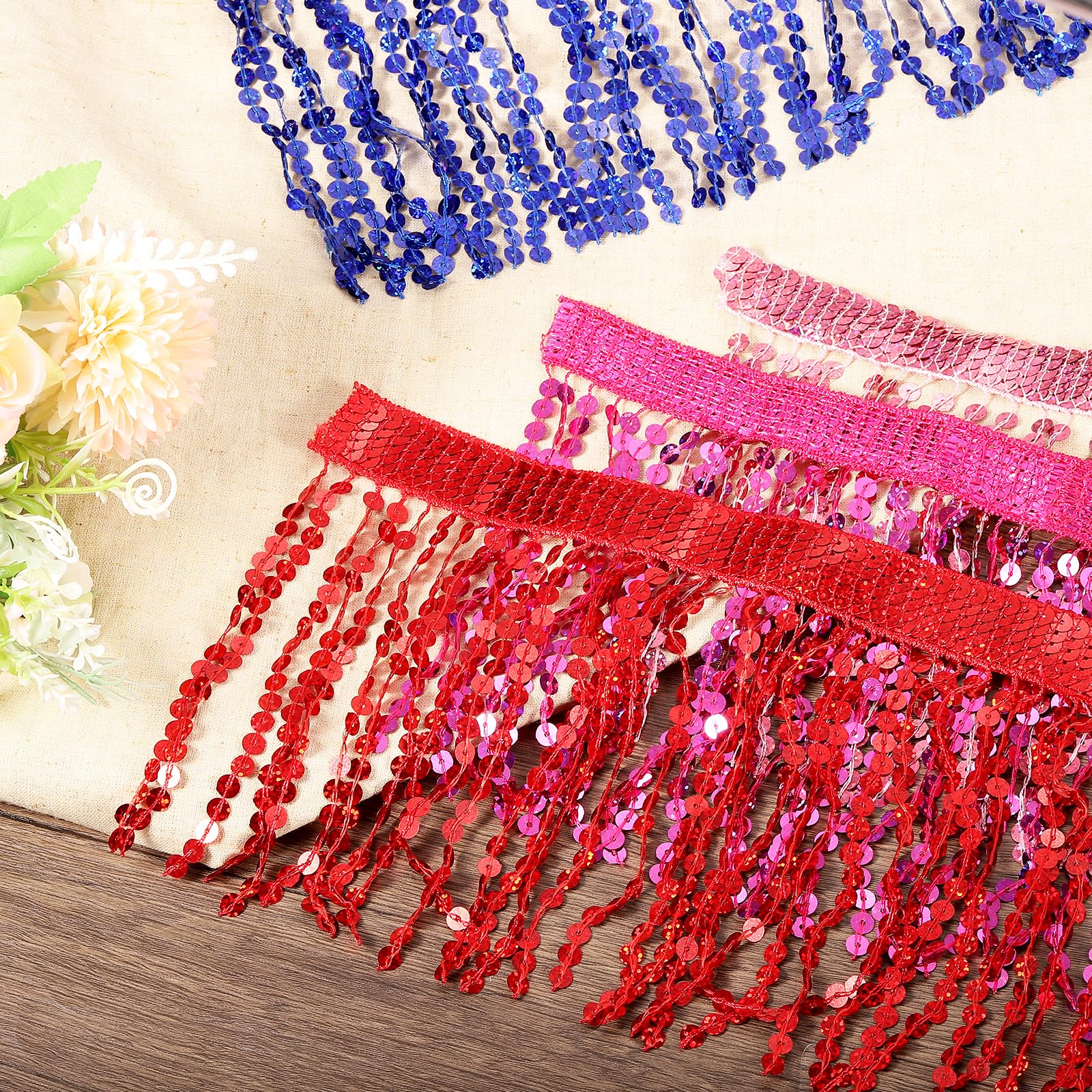 QUARKZMAN Paillettenband Rose Gold - 6mm Flachpailletten Für DIY Projekte