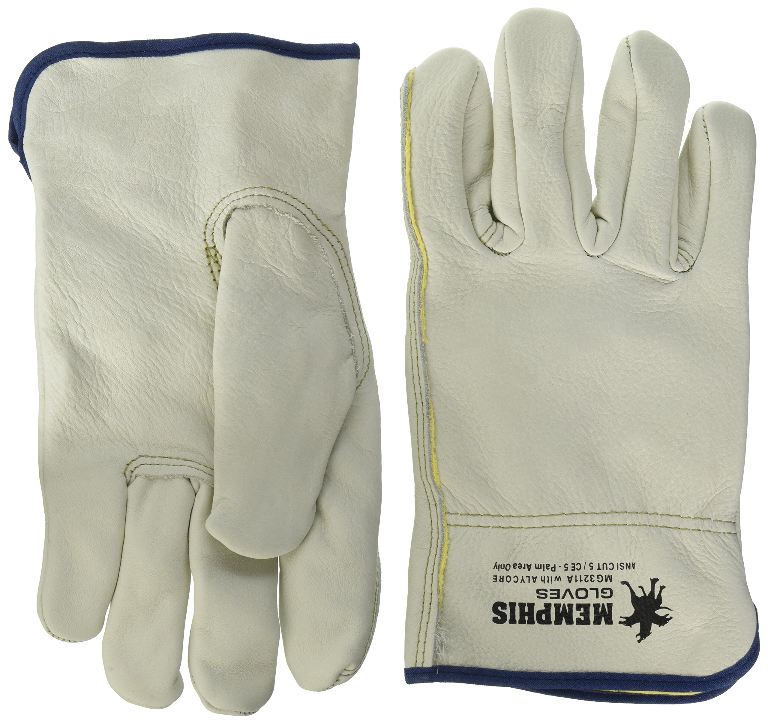 MCR Safety MG3211AXL Unlined Select Grain Cow Leather Alycore Drivers Gloves with Keystone Thumb and Cut/Puncture Protection, X-Large, 1-Pair