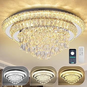y♡Crystal Axamate Modern Crystal Ceiling Light Chandelier 31.5in