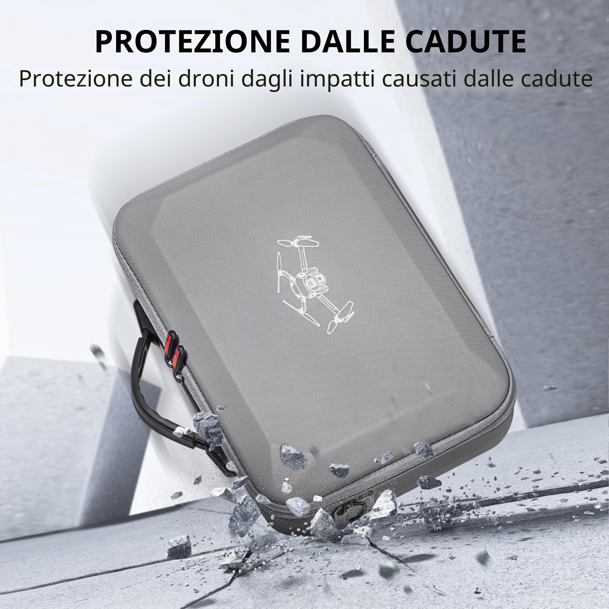 STARTRC Borsa da Viaggio Portatile per DJI Mini 4 Pro Accessori, Fly More Combo (per RC 2 Controller) Drone Borsa a Tracolla, Grigio, Set di Valigie