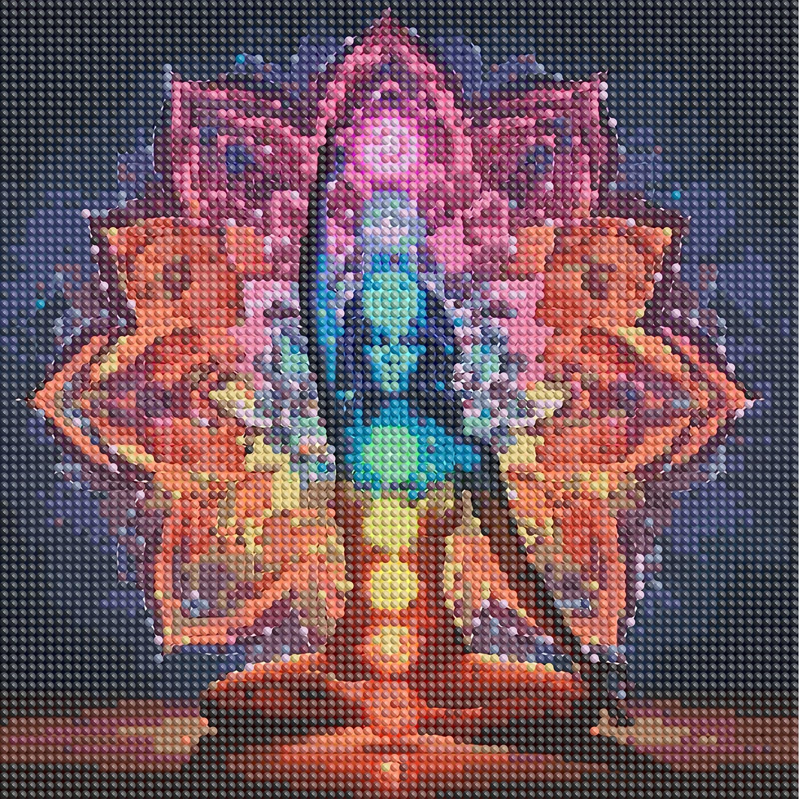 Yoga Lotus Full DIY 5D Round Drill Gem Art Diamonds Painting Kits for Adults/Beginners Gift Idea Home Decor Diamonds Painting Gem Art 30x30cm