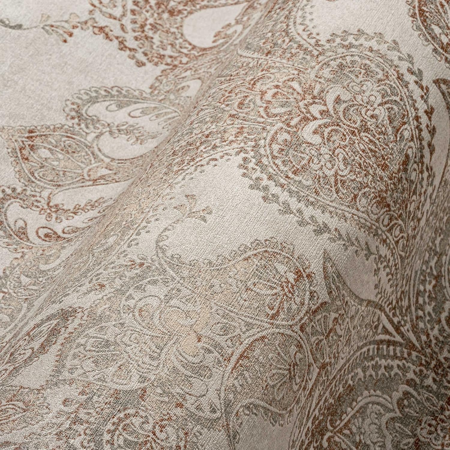 A.S. Création Wallpaper Baroque Design - Gray, Beige - Vintage Wallpaper 395.99in x 20.87in Made in Germany - 391191