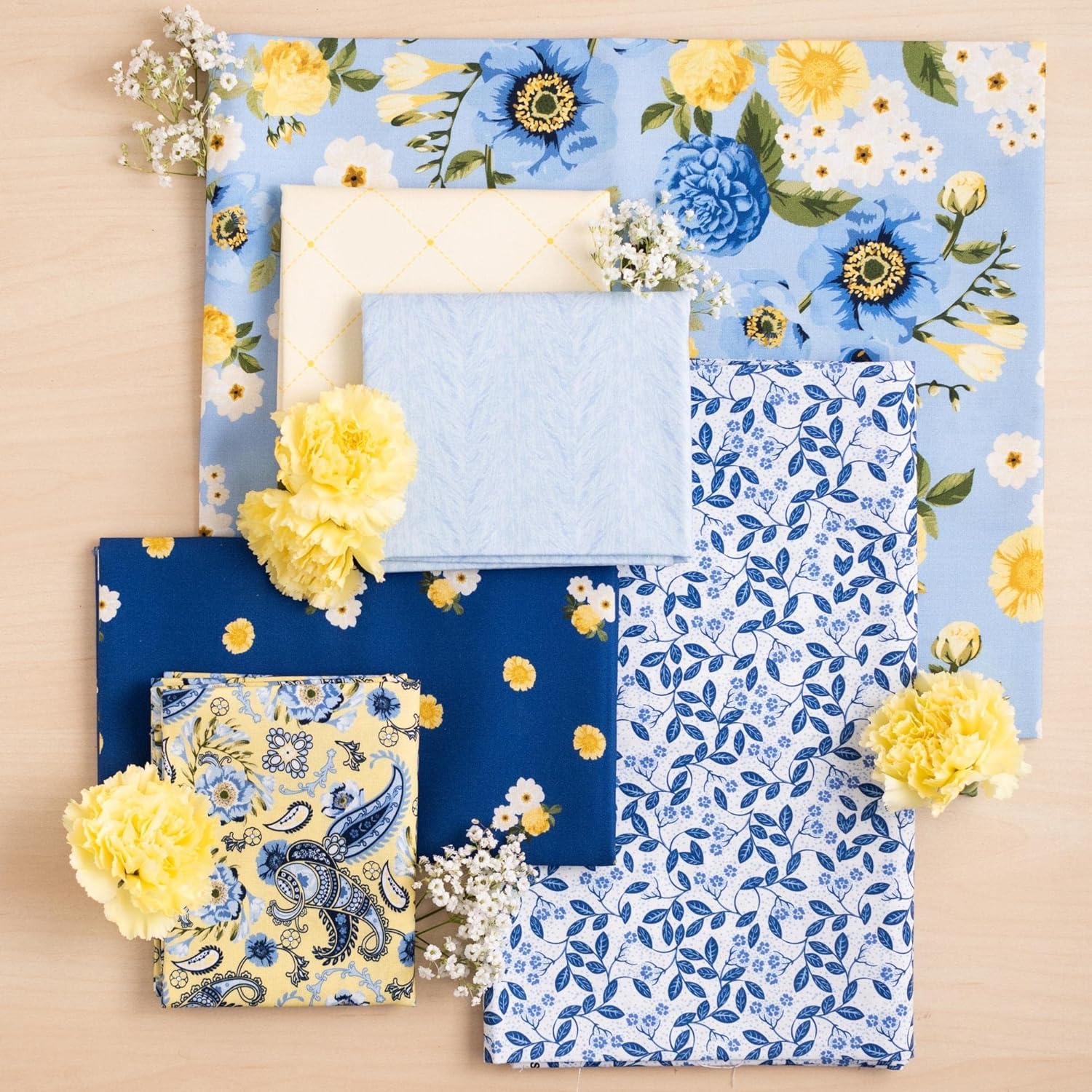 True Fabrics 10" Squares Layer Cake Precut Fabric (Sunshine Blooms)