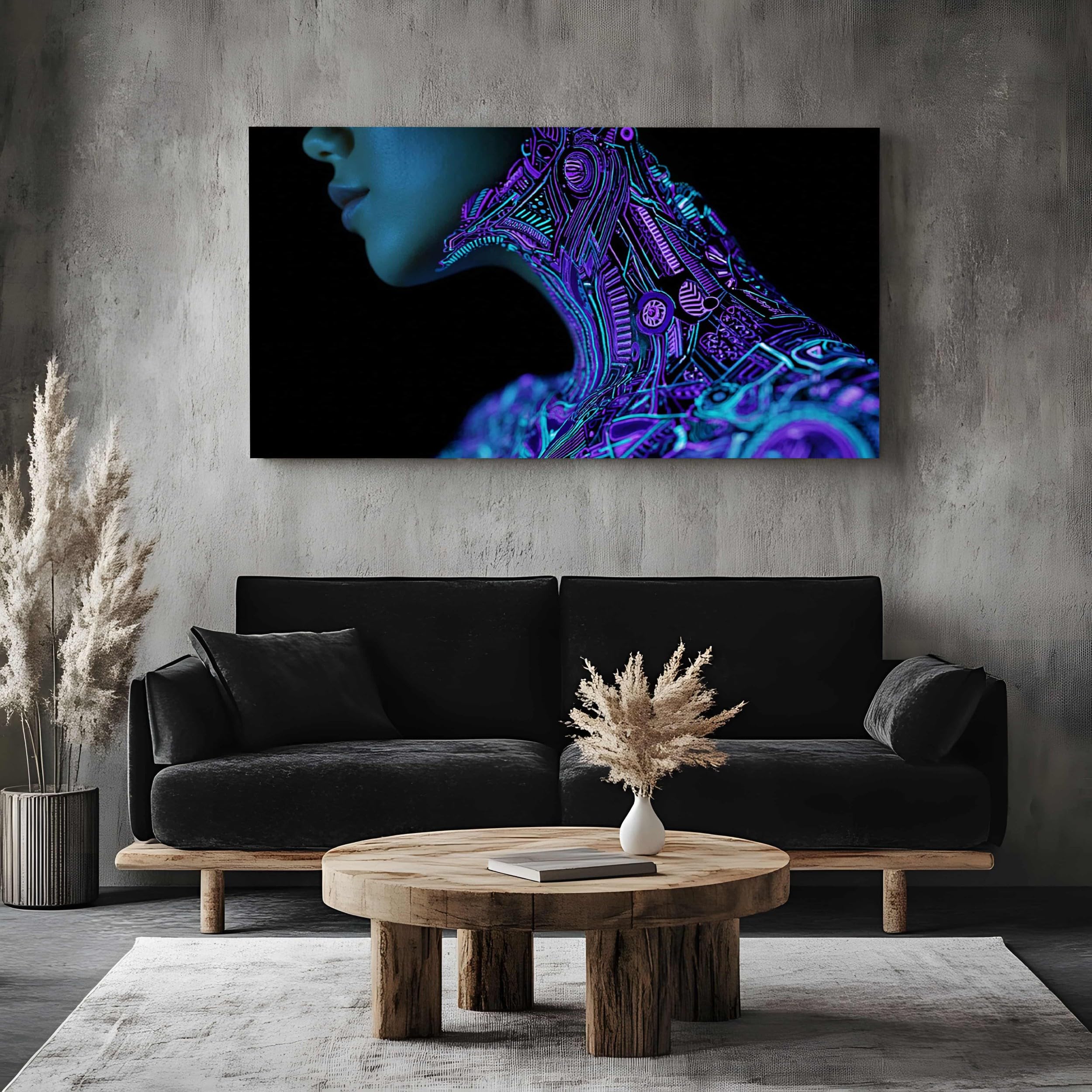 Quadro Moderno Camera da Letto Profilo di fantascienza Decorazione Murale Codice digitale Stampa su Tela Senza Cornice Anatomia moderna Soggiorno Ufficio 70x140 cm