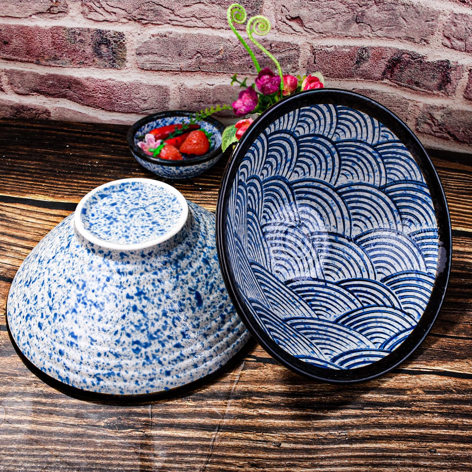 Amazon.com | BOSILI 2-Piece Japanese Ramen Bowl Set, 7.6