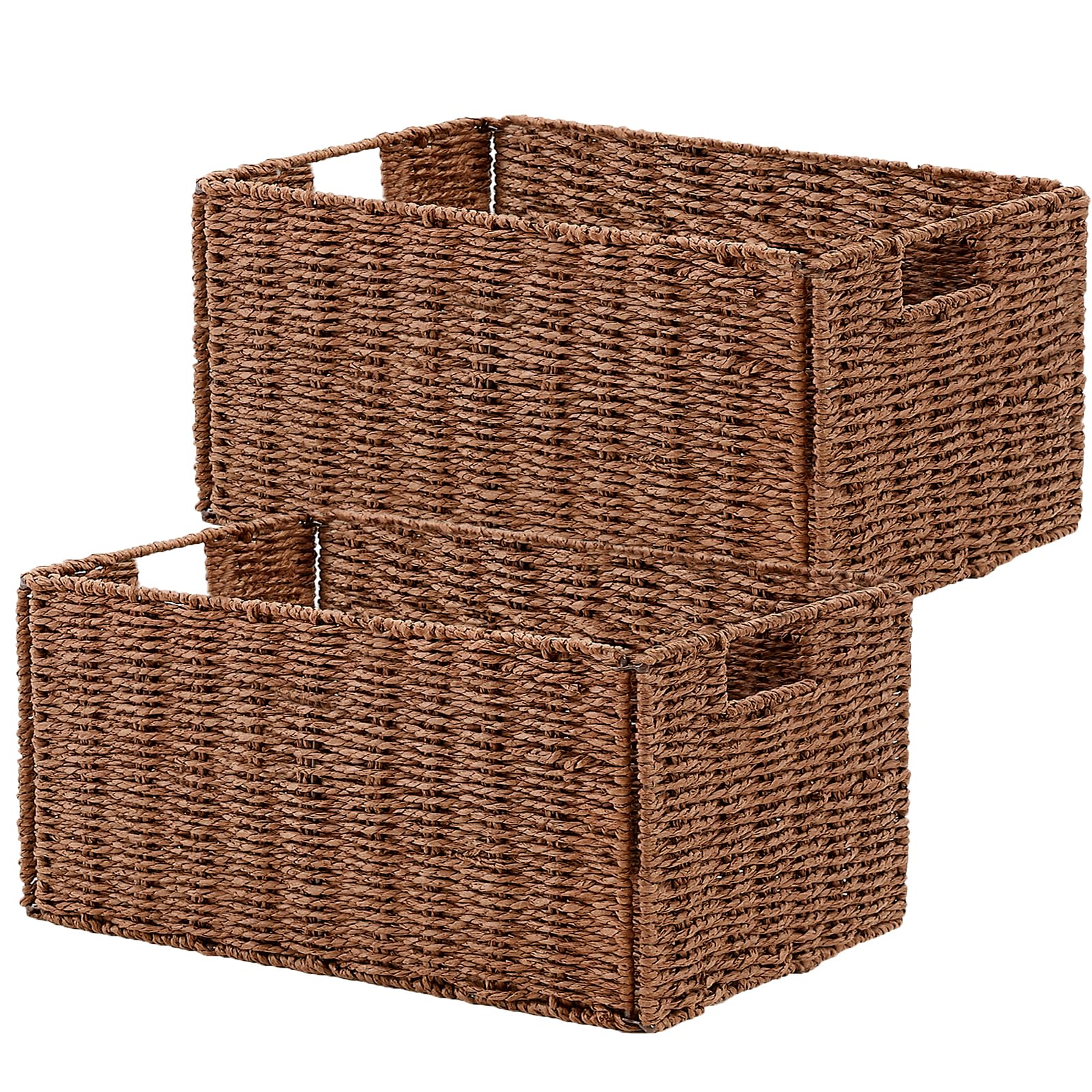 Amazon.com: Vagusicc Wicker Storage Basket, Set of 2 Hand-Woven