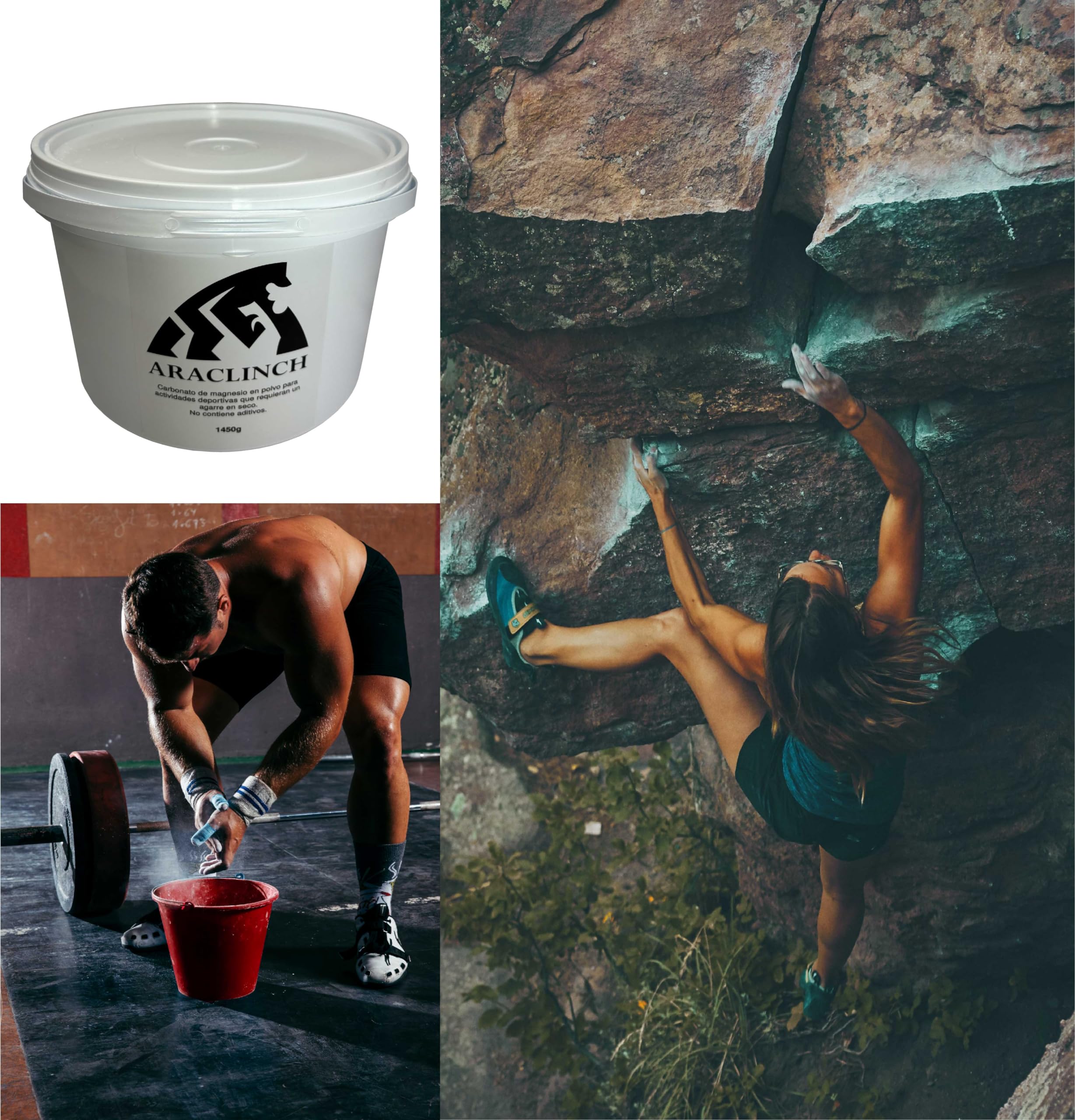 Carbonate de magnésium en poudre 1450 g pour escalade crossfit gym haltérophilie