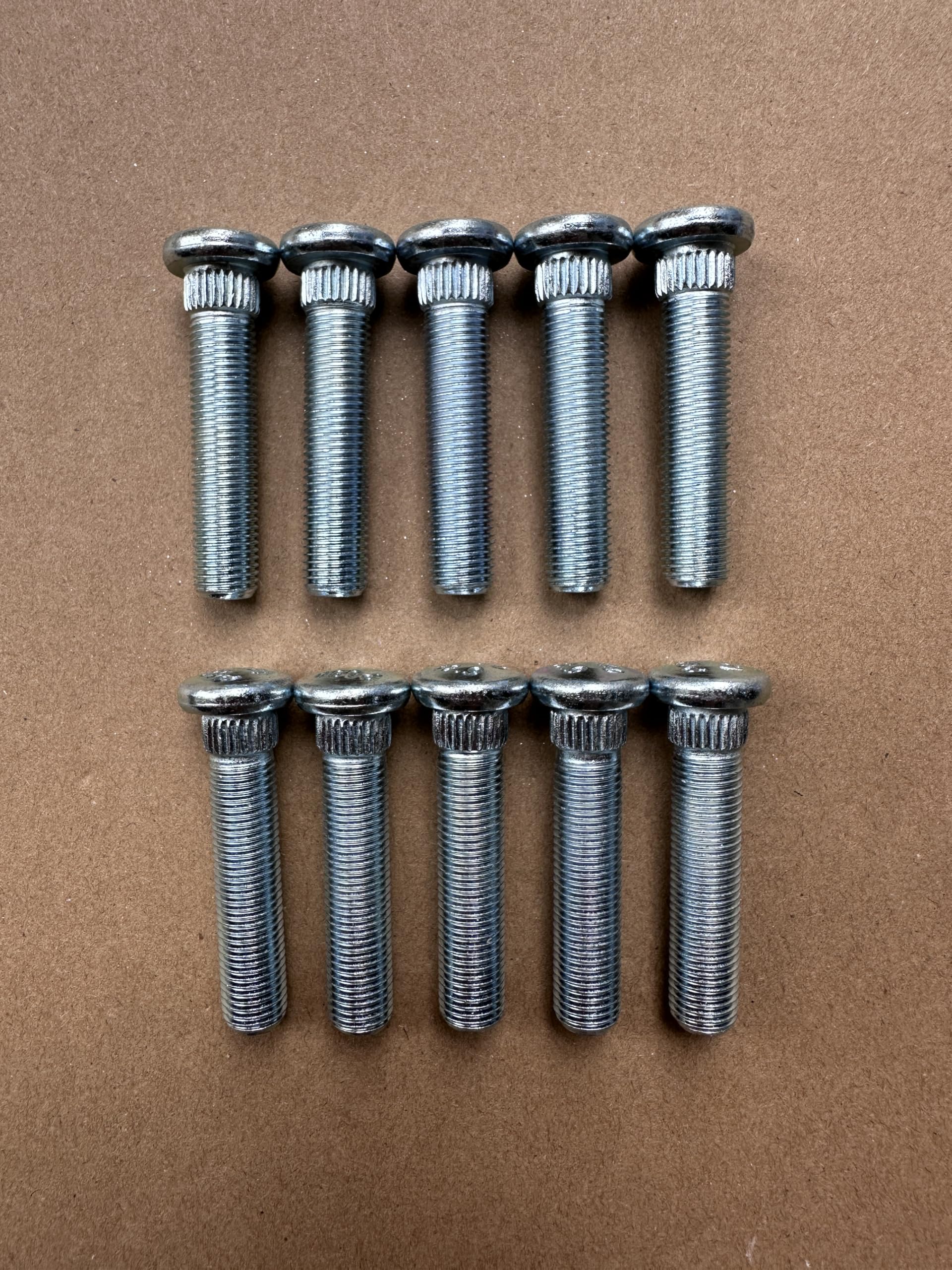 Radbolzen, 1,6 cm länger als herkömmliche Radbolzen, 7/16-20-Gewinde, OEM-Qualität, verlängert, extra lang, Ersatz für Chevrolet, Dodge, Pontiac, Oldsmobile, Buick, 10 Stück