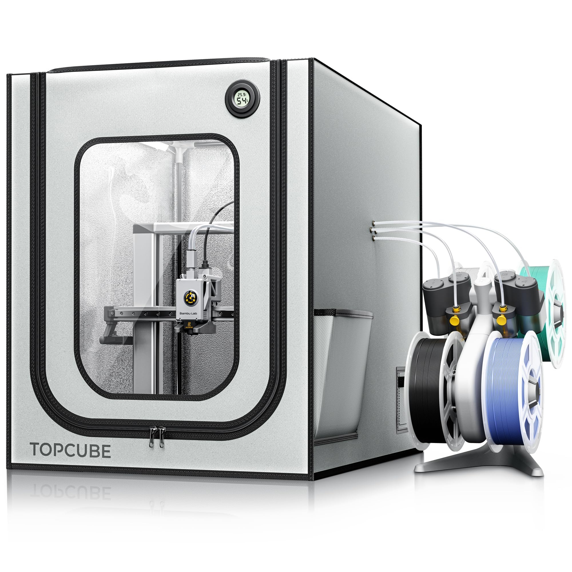 3D Drucker Gehäuse für Bambu Lab A1, 3D Drucker Abdeckung mit LED Licht, TOPCUBE Konstante Temperatur 3D Pinter Enclosure 550 * 600 * 670 mm