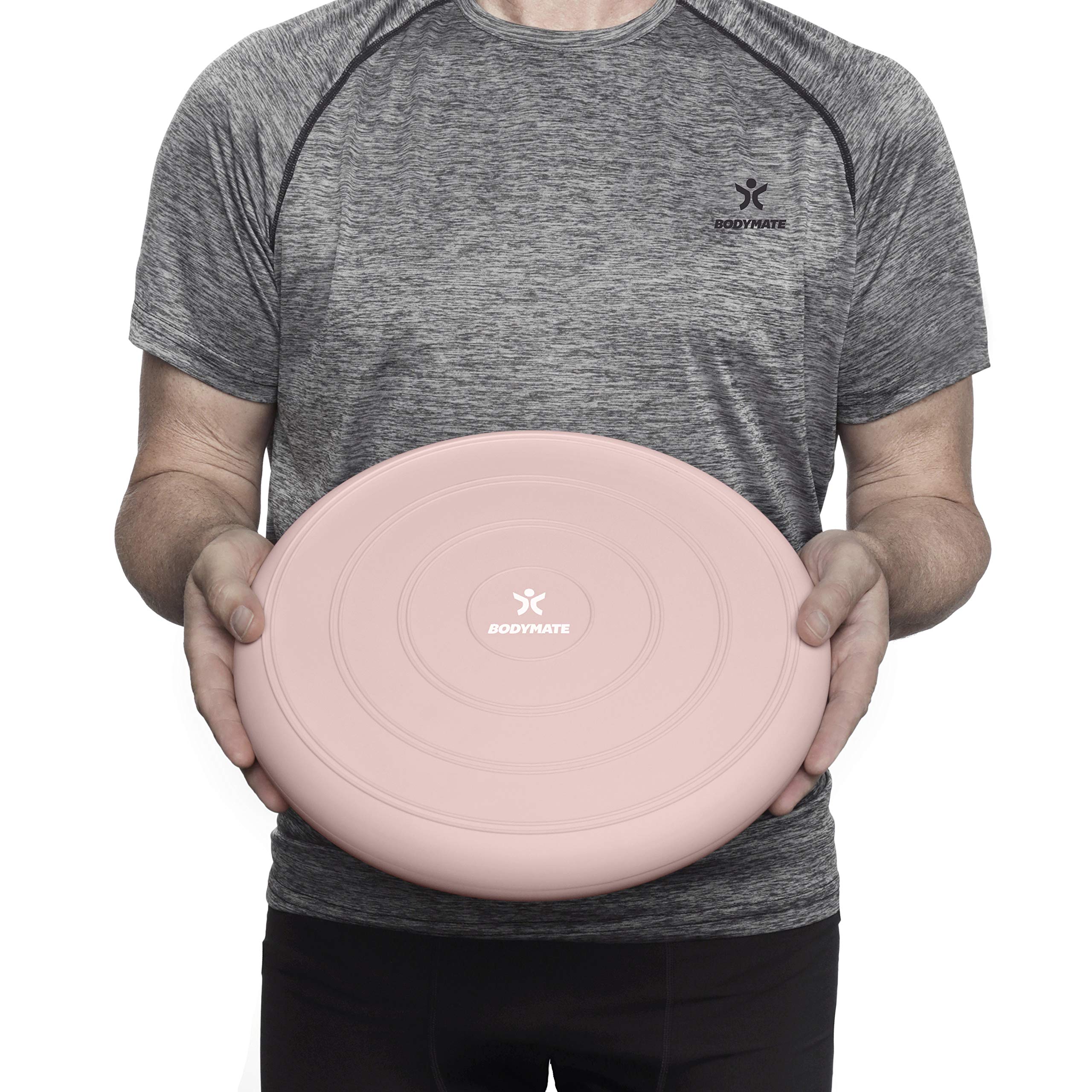 BODYMATE Coussin d'équilibre Comfort Ø33cm + Pompe Incluse - Coussin Gonflable pour Core Training, Fitness, rééducation