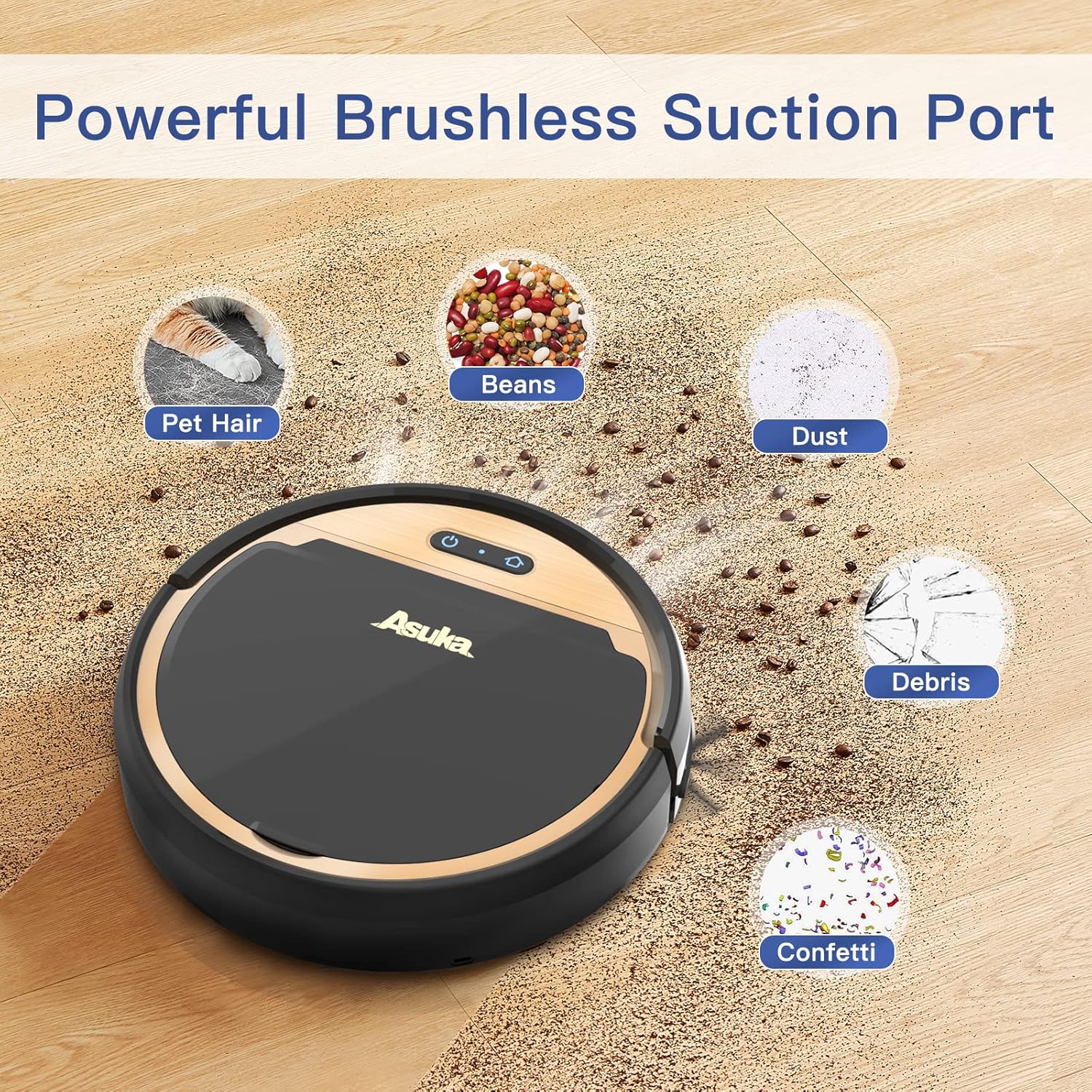 Superiore view of UONI P1 Robot Vacuum Cleaner
