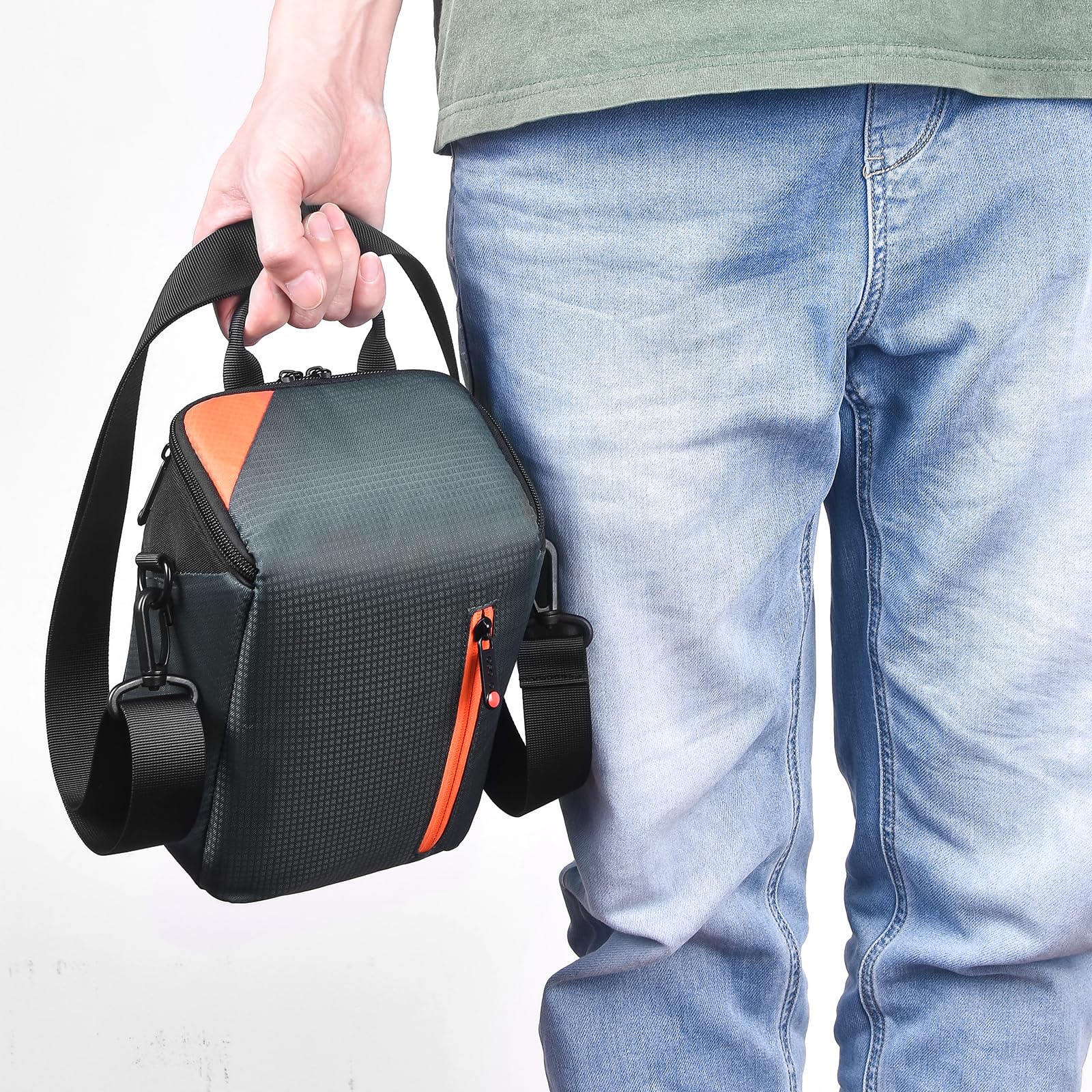 FOSOTO Bolsas para Cámaras Compactas, Bolsa de Cámara de inserción Quick Access para SLR, Zoom Lens, Cables y Accesorios Compatible con Nikon Canon, Sony Fuji para SLR/DSLR